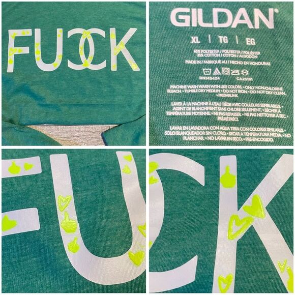 Neon, Custom, Glow In The Dark, F Word, Long Sleeve, Hooded Tee - Picture 12 of 14